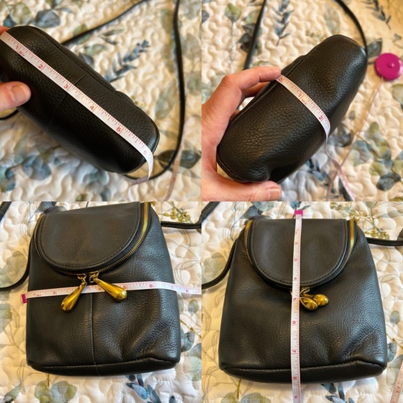 Like New HOBO Fern Crossbody Bag in Black Pebbled Leather with Brass Pulls - Picture 13 of 15